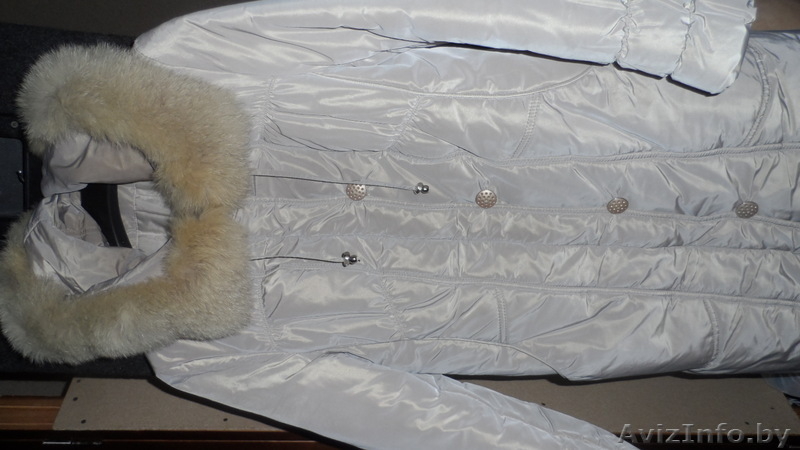 дублёнка женская немного б/у, пуховик б/у, пальто в клетку тёмное б/у всё 50 р - Изображение #1, Объявление #1339954